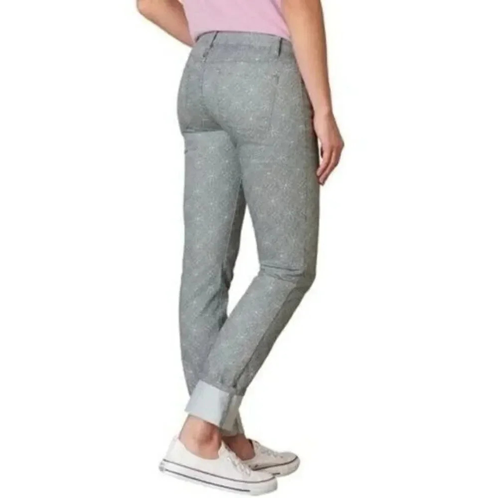 Prana Kara Light Gray Printed Skinny Jeans 10